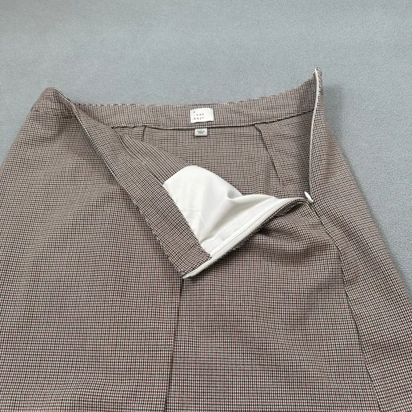 A New Day Mini Skirt Womens 4 Brown Houndstooth Pattern Side Zipper Patterned A - Image 5