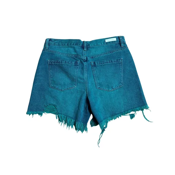 BLANK NYC Vintage‎ Hi Rise Acid Wash Emerald Denim Shorts Size 28 - Image 7
