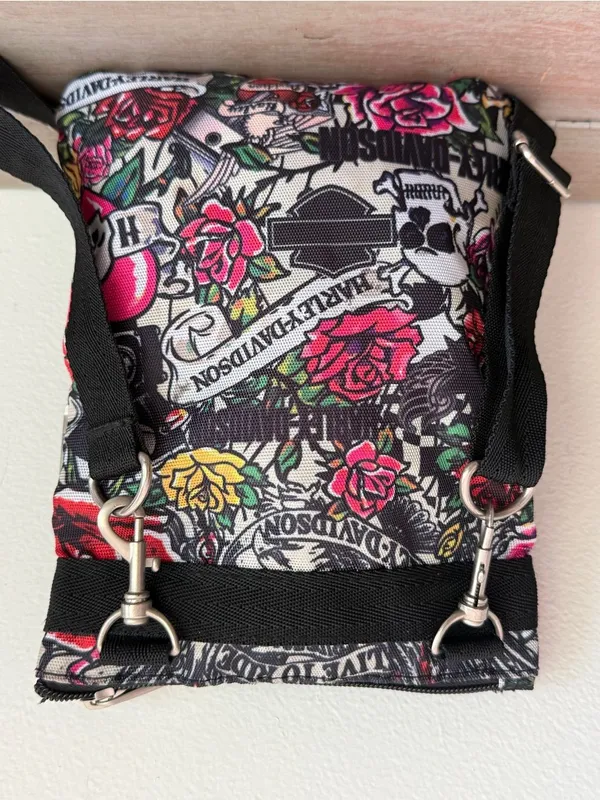 Harley-Davidson® X-Body Tattoo Art Crossbody Bag Sling Purse Skulls Flowers - Image 5