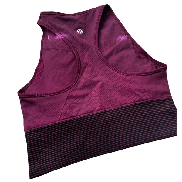 Lululemon Ebb to Train Bra WashMarvel‎ Black Sz 6 No Cups Activewear W2BIIS - Image 4