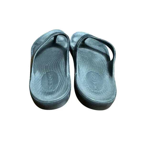 Oofos OOlala Luxe Flip Flop Thong Recovery Sandal Women's‎ Size 8 Black #S54-6 - Image 5
