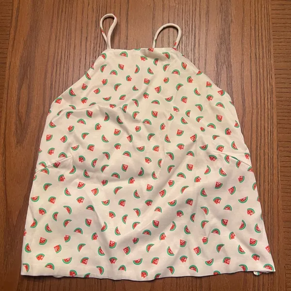 ZARA Watermelon Print Satin Effect Crisscross Lace-Up Tie Back Crop Top‎ Size XS - Image 15