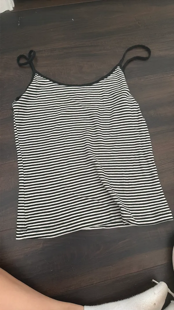 Brandy Melville Tank Striped Black White - Image 4