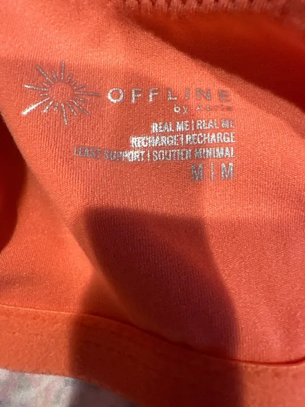 OFFLINE by Aerie Womens M Real Me Floral Longline Sports Bra Pink Orange - Image 3