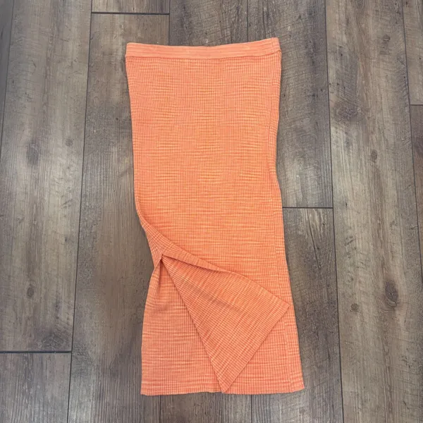House of Harlow 1960 Coral Orange Side Slit Midi Skirt Women's Size Small Boho - Image 4
