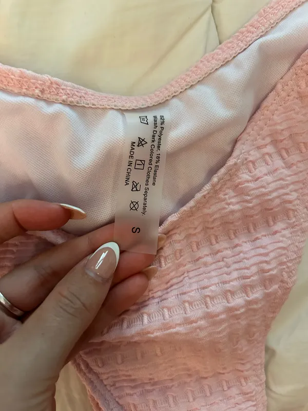Shein Bikini Set Pink Strapless - Image 2