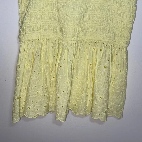 Altar’d State | NWT Yellow Mila Smocked Floral Embroidery Tank Top | Medium - Image 6