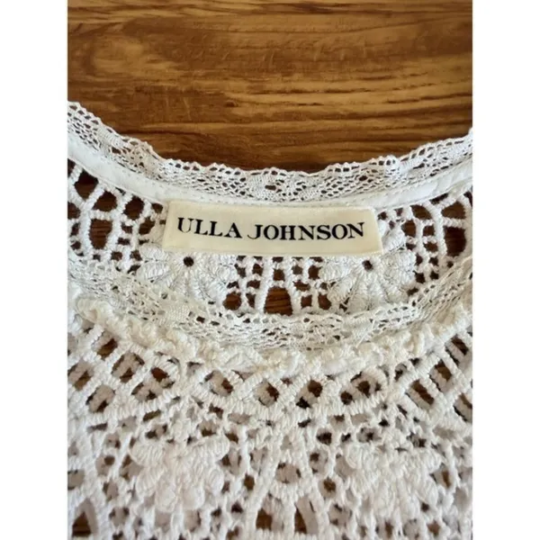 Ulla Johnson Viola White Cotton Lace Embroidered Crew Neck Mini Dress Size S 4 - Image 5