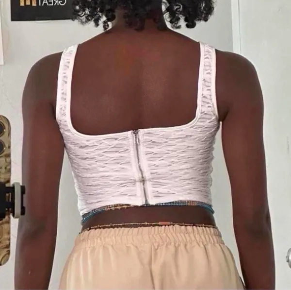 Pretty Little Thing White Embroidered Corset Top - Image 2