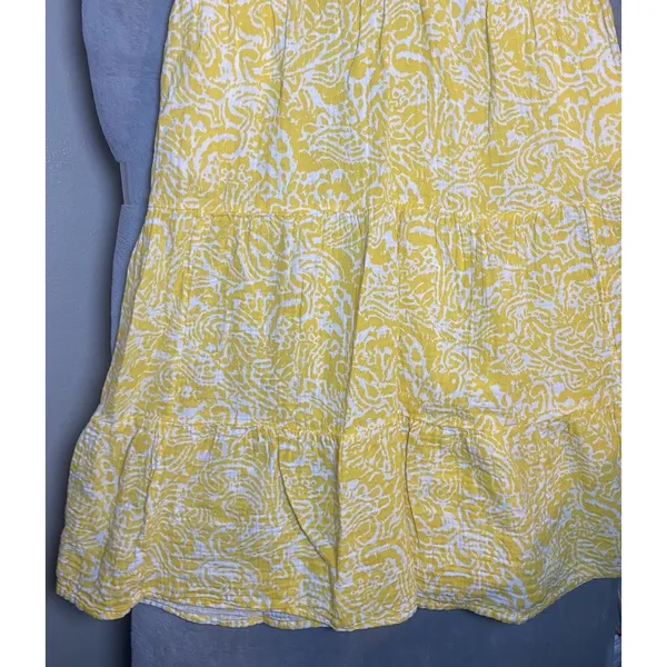Sonoma Goods for Life Women's Yellow Tiered V-Neck Midi Dress Large‎ Coastal - Image 7