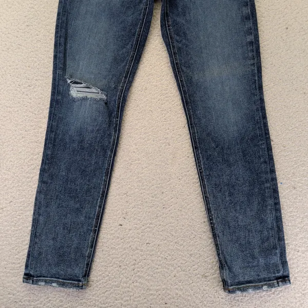 Hudson Lana Boyfriend Mid Rise Straight Leg Distressed Jeans Dark Wash‎ Size 25 - Image 4