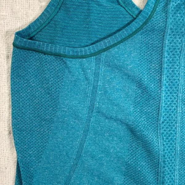 Lululemon Swiftly Tech Racerback Tank Top Teal Heathered Blue Workout Gym Mens - Image 4