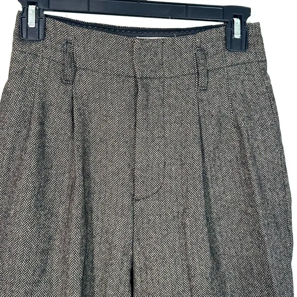 2 Pants Trouser Alice + Olivia Herringbone Wool 31"in Dark Academia Old Money - Image 8