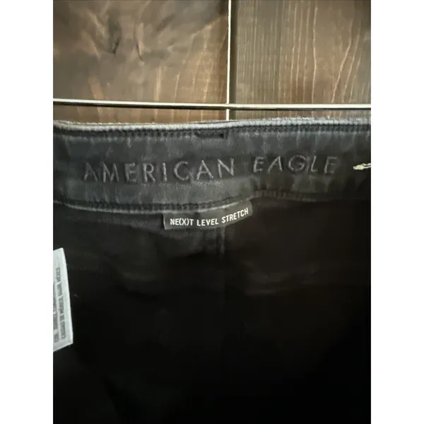 American Eagle Womens 4 Black‎ Next Level Stretch Super High Rise Jeggings - Image 7