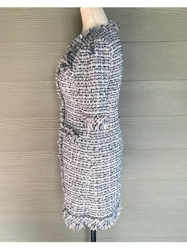 Loveholic Tweed Dress with Fringe Detail - No Size Tag! - Image 5