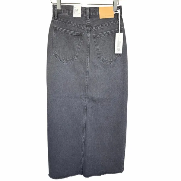 Aritzia The‎ '90S Vintage Mid-Rise Pencil Maxi Jean Skirt Size 23W Black #118619 - Image 3