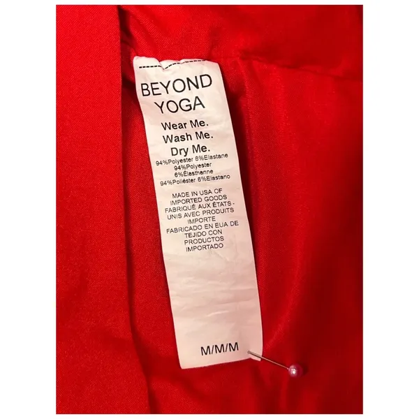 Beyond Yoga Tank Dress Womens Medium Red Ruched Fitted Stretch Athleisure Sporty - Image 5