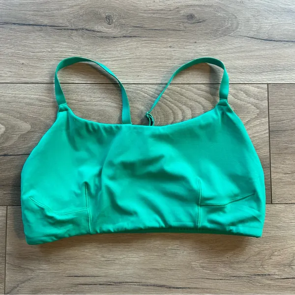 Aerie Offline Real Me Corset Sports Bra in Green Dazzle - Image 2