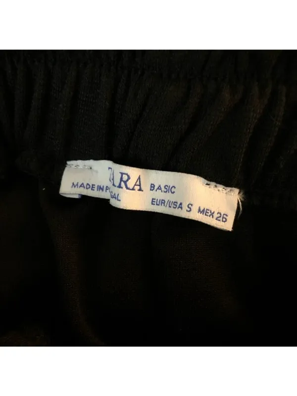 Zara Basic Womens Cropped Pants Black Adjustable Drawstring Waist Slash Pocket S - Image 7