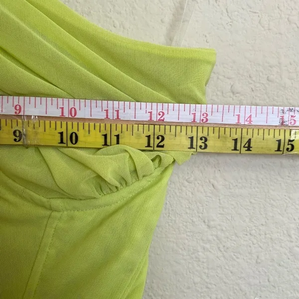 HOUSE OF CB 'Valentina'Lime neon‎ Asymmetric Cutout Midi Dress/Size XS plus cup - Image 13