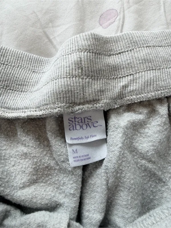 stars above Light Gray Cozy Drawstring Athletic Shorts - Image 3
