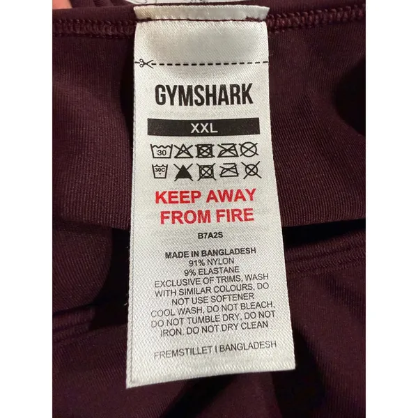 Gymshark Womens XXL‎ Burgundy Long Sleeve Crop Top Athletic Training Shirt - Image 5