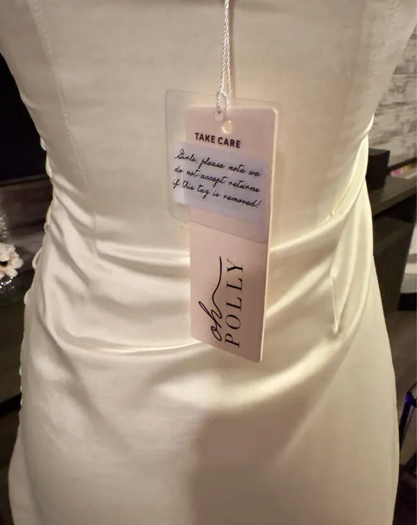 Oh Polly Mini Dress Satin Off White - Image 10