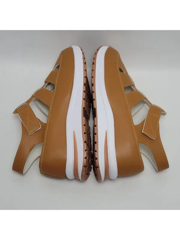 Women's Hollow Cut Out Fisherman Wedge Platform Sandals Brown, Size 40 - Image 10