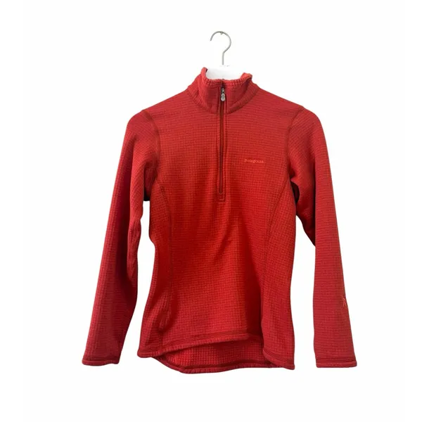 Patagonia R1 Quarter Zip Pullover Grid Fleece Red Women’s XS - Image 5