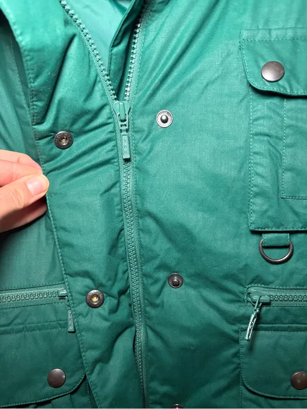Eddie Bauer Vintage Goose Down Green Utility Vest Womens Large Made in USA - Image 6