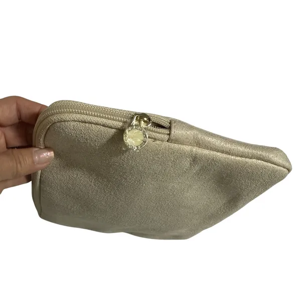 Bvlgari Women's Cosmetic Pouch Gold One Size Makeup Travel Bag Organizer Zip New - Image 5
