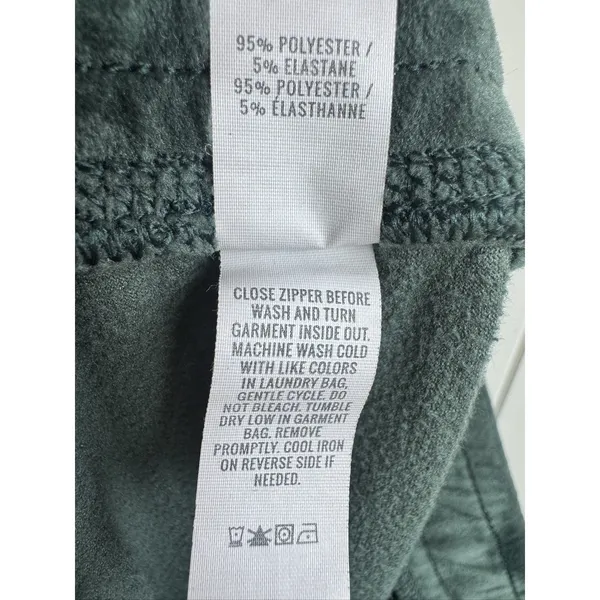 Aerie OFFLINE Women's Dark Green Velour Joggers M Long Drawstring Pockets - Image 10