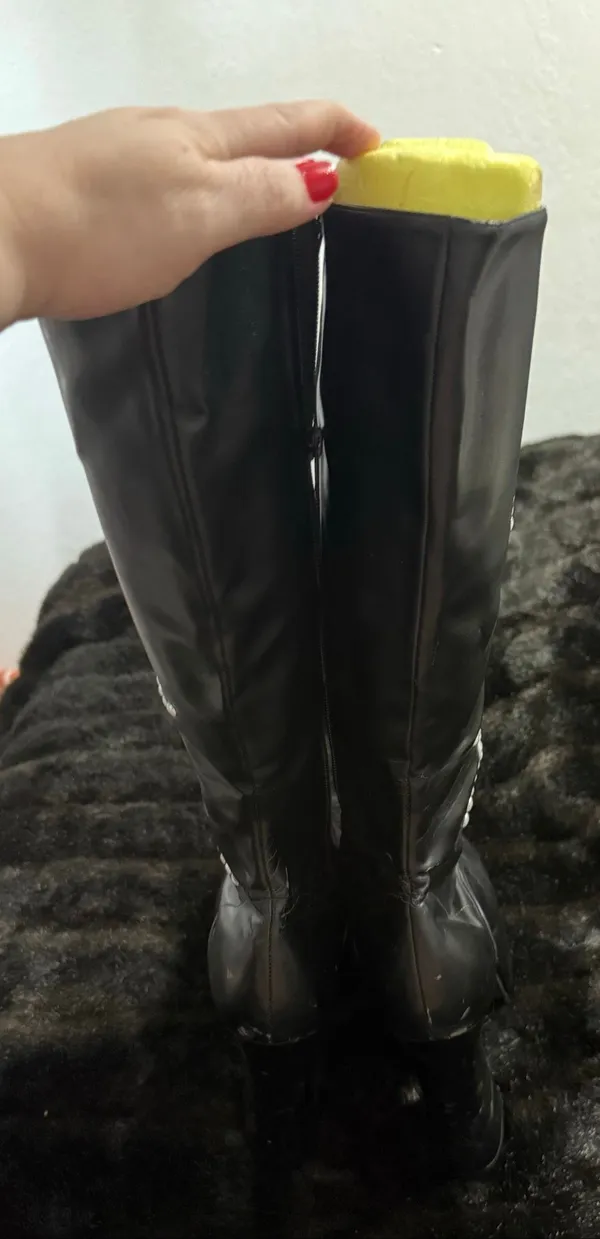 Demonia Pleaser Electra 5In Platform Knee High Lace-Up Boots Side Zipper 11 - Image 4