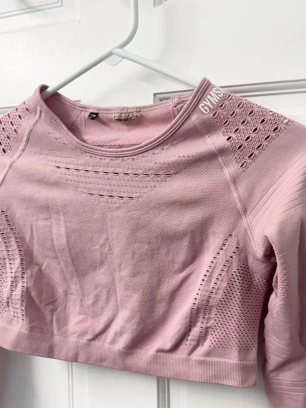 Gymshark Glow Pink Seamless Crop Top S - Image 3