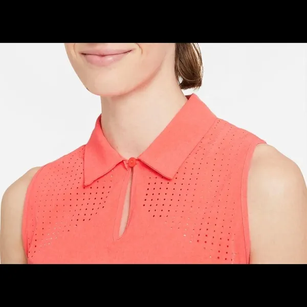 Nike women’s sleeveless orange standard fit golf shirt - Image 4