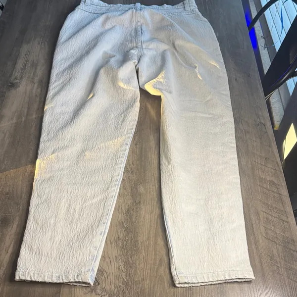 Vintage Bareback White Wash Straight-Leg Jeans with Lace-Up Side Detail - Image 6