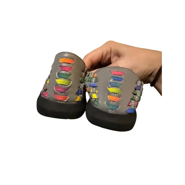 Baretraps Sandals 7.5 Rainbow Multi Colored Weave Slip On Comfy Mary Jane Shoes - Image 3