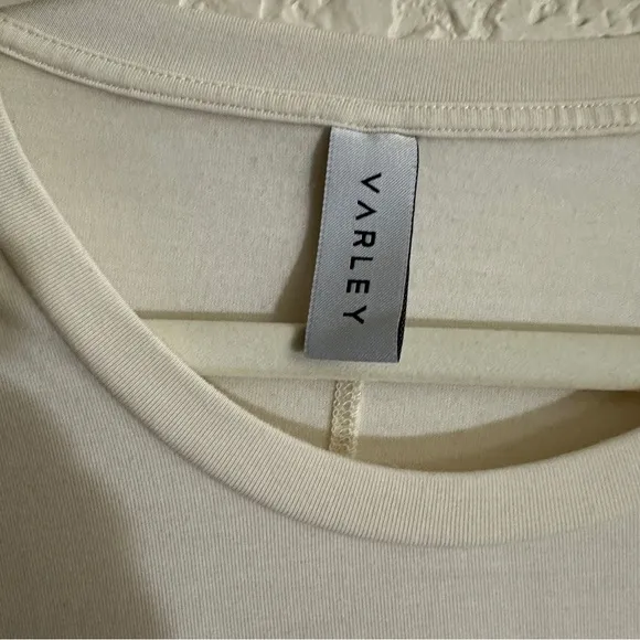 Varley Long Sleeve Tee Womens S Cream Crew‎ Neck Activewear Stretch - Image 9