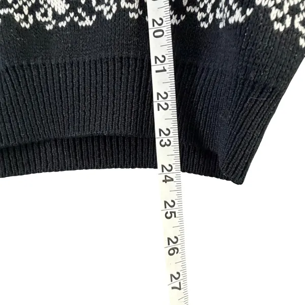 Vintage Rainbow Ridge Fair Isle Nordic Knit Sweater M Cream Black Cozy Chunky - Image 7