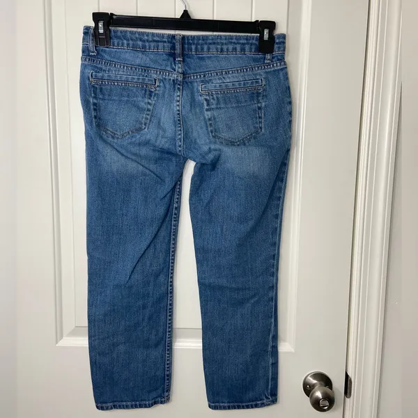 EUC Vintage Aeropostale women’s medium wash blue denim cropped pocket‎ jeans 5/6 - Image 4