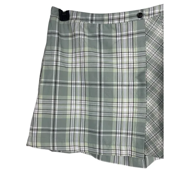 90s Y2K Inspired Sage Green Plaid University Academia Skort S - Image 3