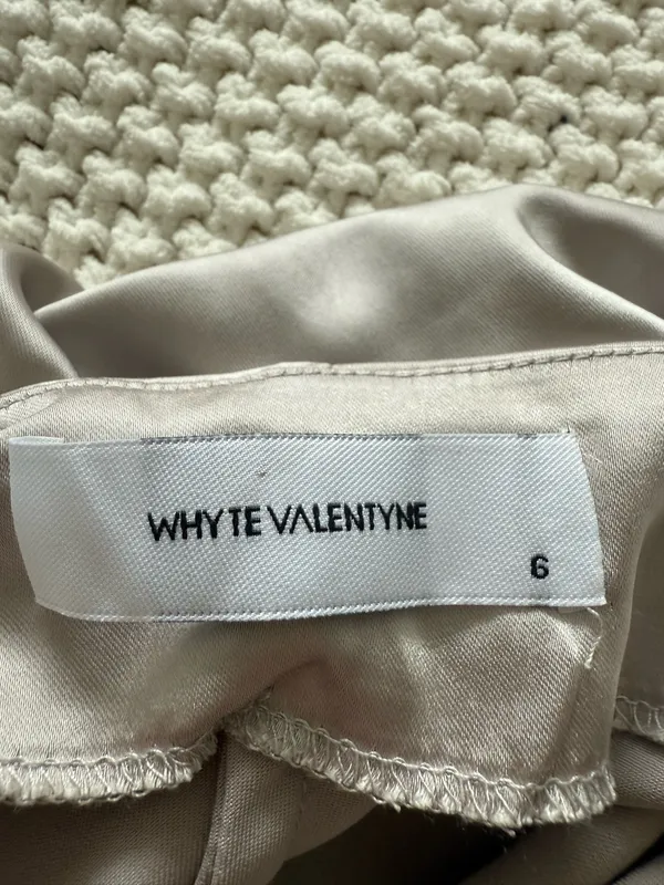 Whyte Valentyne silver satin cowl neck midi slip dress size AU6 size US2 - Image 5
