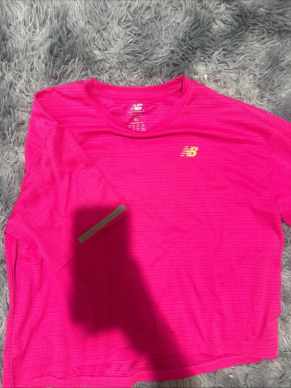 New Balance Hot Pink Short Sleeve Athletic Tee - Image 4
