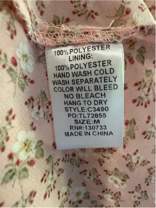 Umgee Chiffon Floral Print Tiered Mini Dress in Pink Size M - Image 10