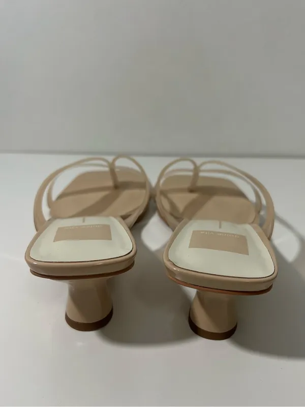 Dolce Vita Brevel Nude Vinyl Praline Jelly PVC Clear Strap Slide Sandal Heels - Image 11