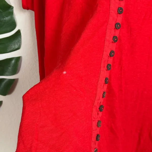 Free People Highland V-Neck Linen Blend Short Sleeve Tunic - Image 15