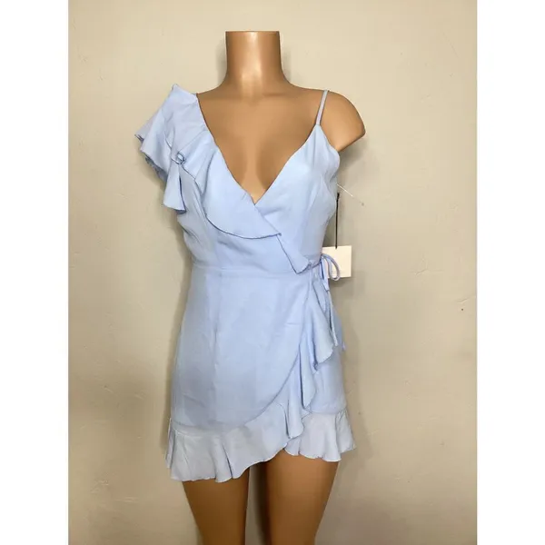 New. SUPERDOWN light blue wrap dress - Image 7