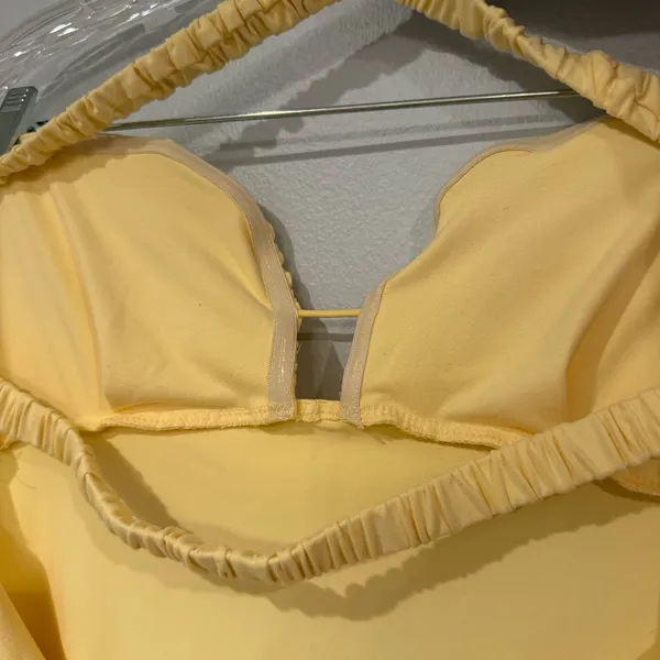 Yellow Strapless Mini Dress Size M - Image 5