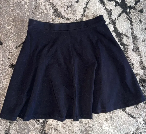 Black High Waisted Flare Mini Skirt - Image 2