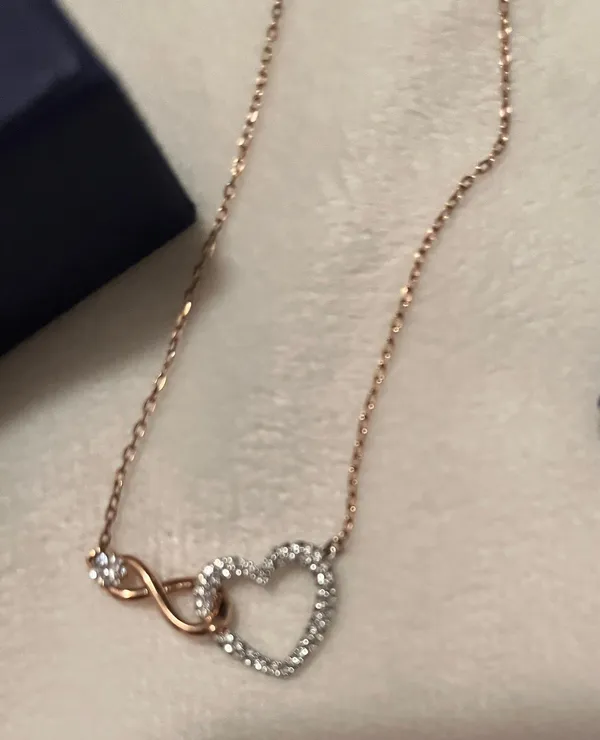 Swarovski Rose gold and silver infinity heart necklace - Image 5